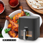 MELISSA Digitale heteluchtfriteuse XL | 5 l | 60-min Timer | 8 Voorinstellingen | Kijkvenster | Zwart MELISSA Digitale heteluchtfriteuse XL | 5 l | 60-min Timer | 8 Voorinstellingen | Kijkvenster | Zwart