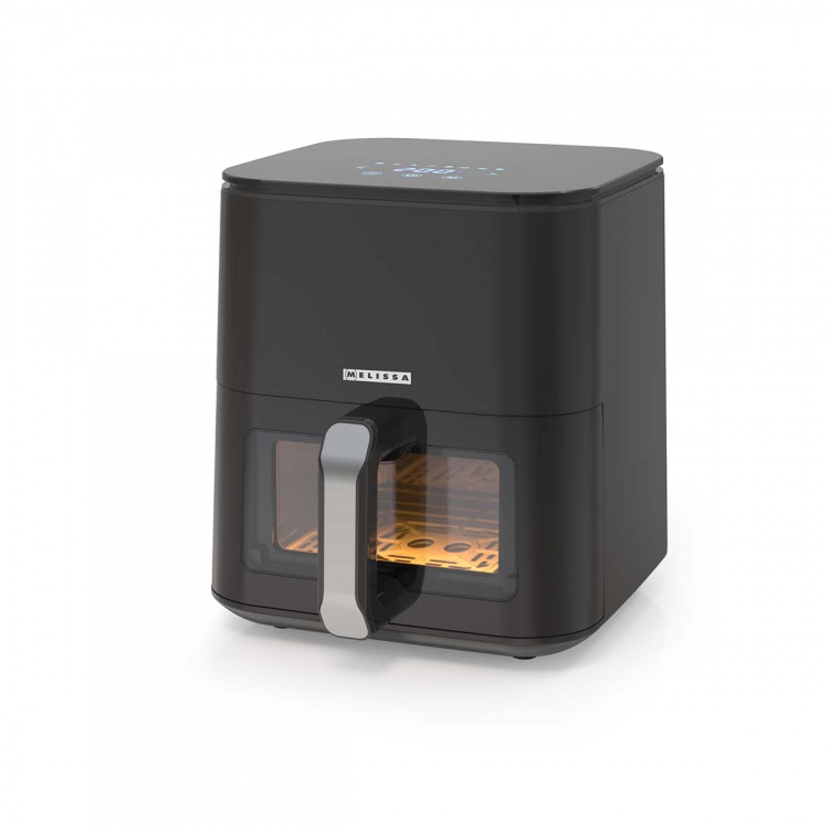 MELISSA Digitale heteluchtfriteuse XL | 5 l | 60-min Timer | 8 Voorinstellingen | Kijkvenster | Zwart MELISSA Digitale heteluchtfriteuse XL | 5 l | 60-min Timer | 8 Voorinstellingen | Kijkvenster | Zwart