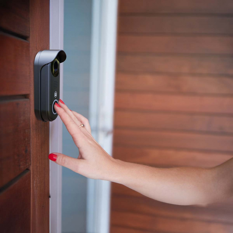 Nedis SmartLife Videodeurbel | Transformator | Full HD 1080p | Cloud Opslag (optioneel) / microSD (niet inbegrepen) / Onvif | IP54 | Met bewegingssensor | Nachtzicht | Zwart