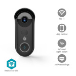 Nedis SmartLife Videodeurbel | Transformator | Full HD 1080p | Cloud Opslag (optioneel) / microSD (niet inbegrepen) / Onvif | IP54 | Met bewegingssensor | Nachtzicht | Zwart
