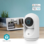 Nedis SmartLife Camera voor Binnen | 3MP Full HD 1296p | Pan tilt | Cloud Opslag (optioneel) / microSD (niet inbegrepen) / Onvif | Met bewegingssensor | Nachtzicht | Wit