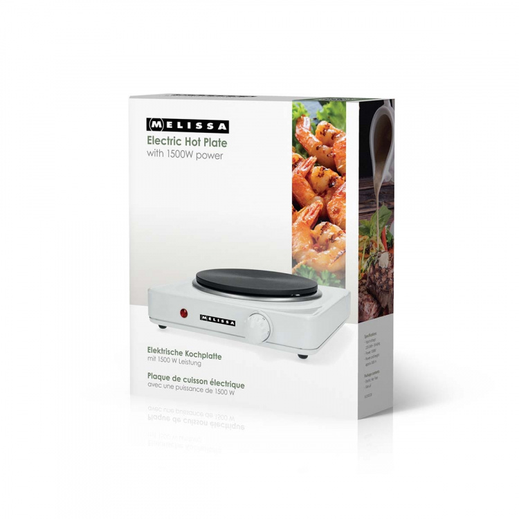 MELISSA Elektrische kookplaat | 1500 W | Ø 18,5 cm | 6 warmtestanden | Antislipvoetjes | Wit