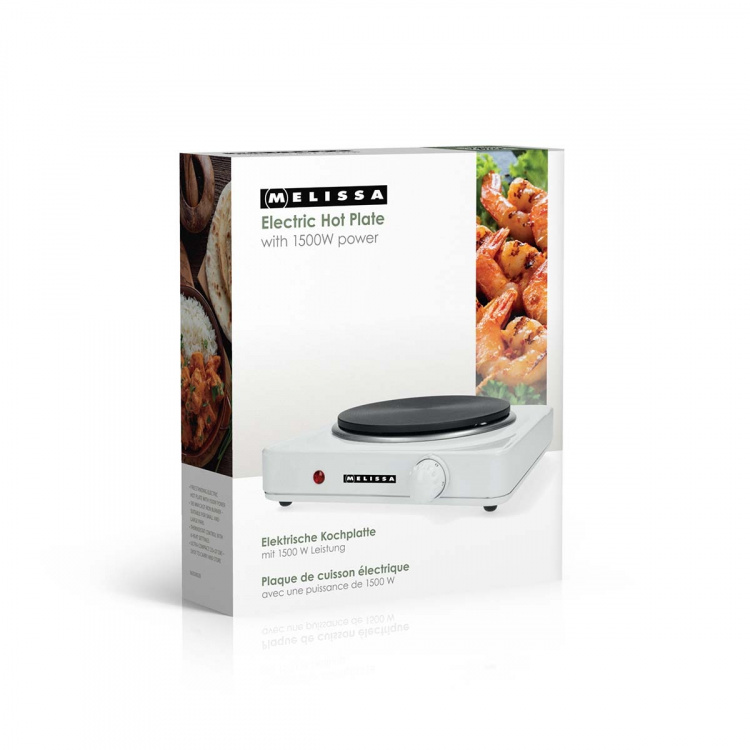 MELISSA Elektrische kookplaat | 1500 W | Ø 18,5 cm | 6 warmtestanden | Antislipvoetjes | Wit