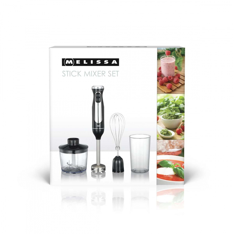 MELISSA Staafmixer met hakmolen gardebeker 600W Zwart / Roestvrij Staal MELISSA Staafmixer met hakmolen gardebeker 600W Zwart / Roestvrij Staal