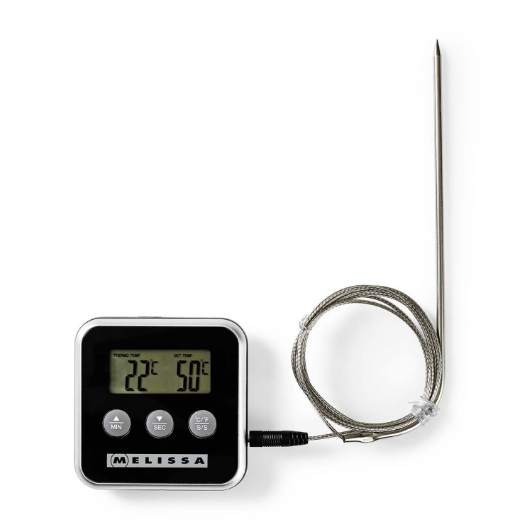 MELISSA Vleesthermometer | tot 250°C | Alarmtimer | LCD-scherm MELISSA Vleesthermometer | tot 250°C | Alarmtimer | LCD-scherm