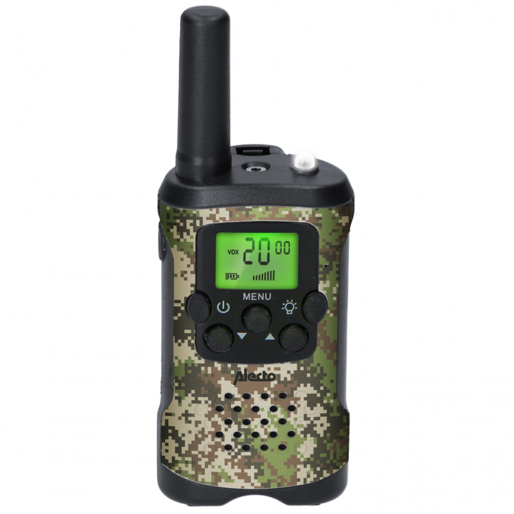 Alecto Set van 2 walkie talkies met bereik tot 7 kilometer Camouflage