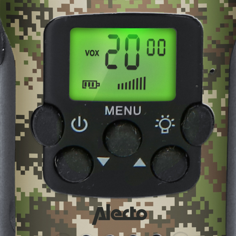 Alecto Set van 2 walkie talkies met bereik tot 7 kilometer Camouflage