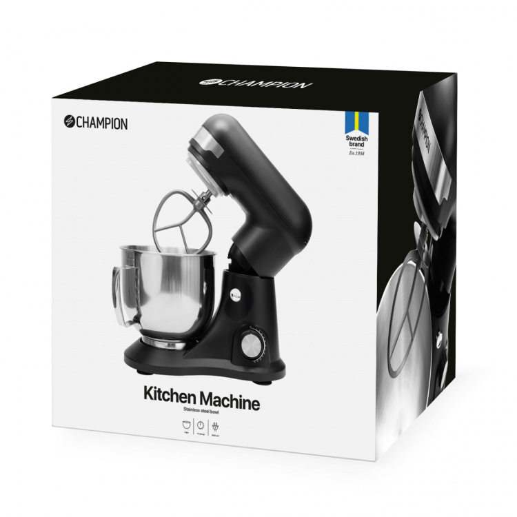 Champion Köksmaskin 5L 1000W KA300 Mattsvart Champion Köksmaskin 5L 1000W KA300 Mattsvart