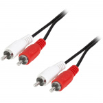 LogiLink Audiokabel 2 x RCA-hane - 2 x RCA-hane 2,5m Svart
