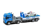 KLX Die-cast vrachtwagen met hanger, politieauto, licht & geluid (534680)