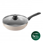 Ballarini Ledro Saute Pan met Deksel - Beige - 28 cm Ballarini Ledro Saute Pan met Deksel - Beige - 28 cm