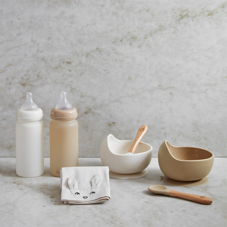 Elodie Details Glass Feeding Bottle, Pure Khaki Elodie Details Glass Feeding Bottle, Pure Khaki