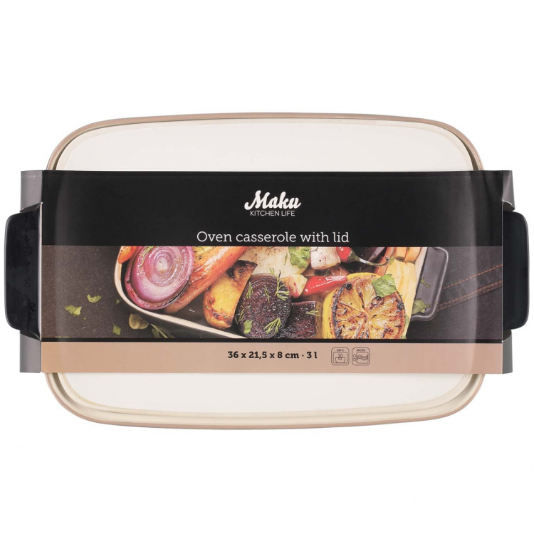 Maku Ugnsform keramik med lock 3 L