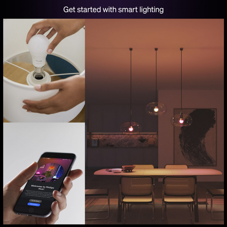 Philips Hue Essential White and color ambiance E27 60W 806lm 3-pack Philips Hue Essential White and color ambiance E27 60W 806lm 3-pack