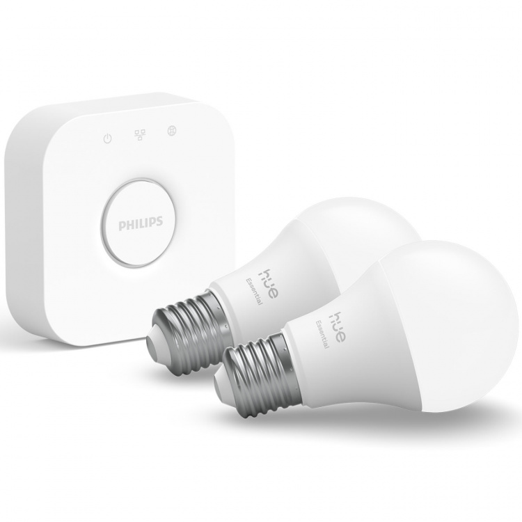 Philips Hue Essential Startkit White and Color Ambiance 2xE27 806lm + Hue Bridge