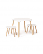 Kids Concept Set kruk en tafel - Wit - 77x77x46 cm