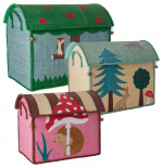 RICE Grote set van 3 speelgoedmanden Happy Forest thema