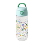 RICE Plastic Kids Drinkfles met Kermisopdruk - Mint - 550 ml