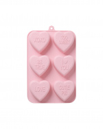 RICE Siliconen bakvorm met 6 hartjes - Zachtroze