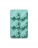 RICE Siliconen bakvorm met 6 dino\'s - Mint - 30 cm x 20 cm