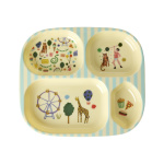 RICE Melamine Kids 4 Kamer Bord met Kermisprint - Mint