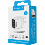 Sandberg 2in1 Oplader 1xUSB-C 1xUSB 35W Sandberg 2in1 Oplader 1xUSB-C 1xUSB 35W