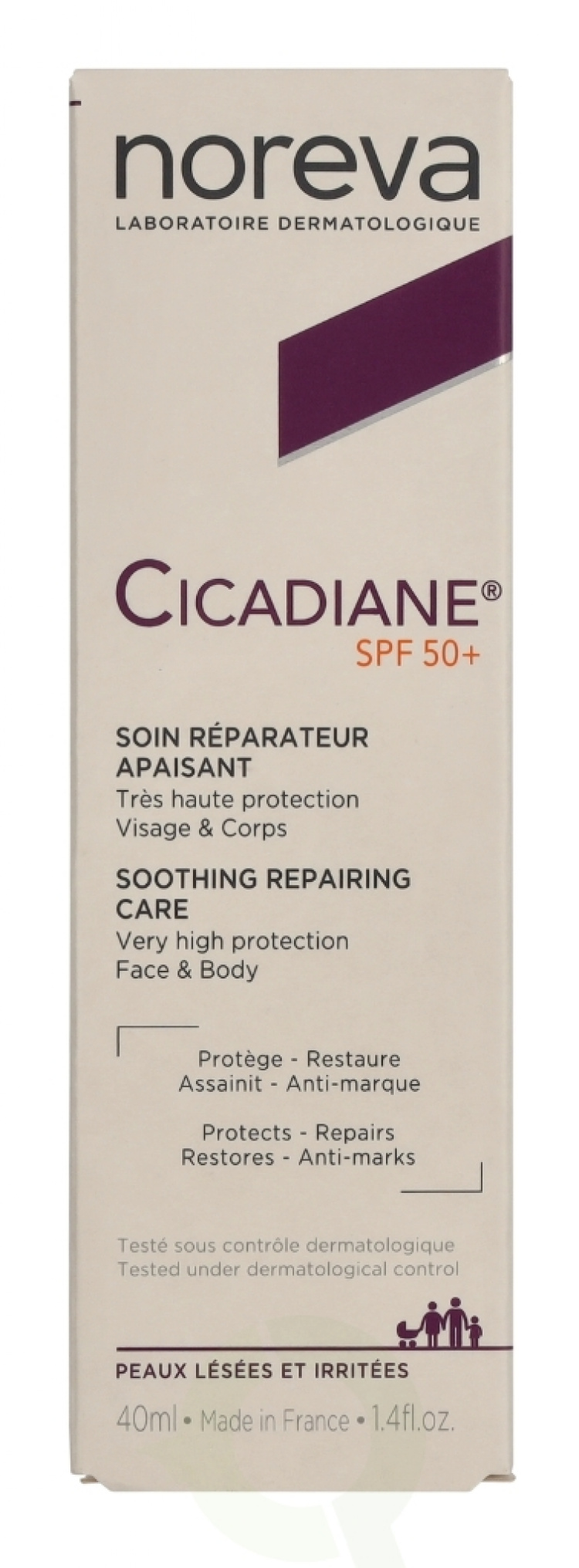 Noreva Cicadiane Soothing Repairing Care SPF50+ 40 ml