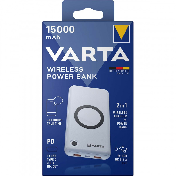 Varta Draadloze Power Bank 15.000mAh Varta Draadloze Power Bank 15.000mAh