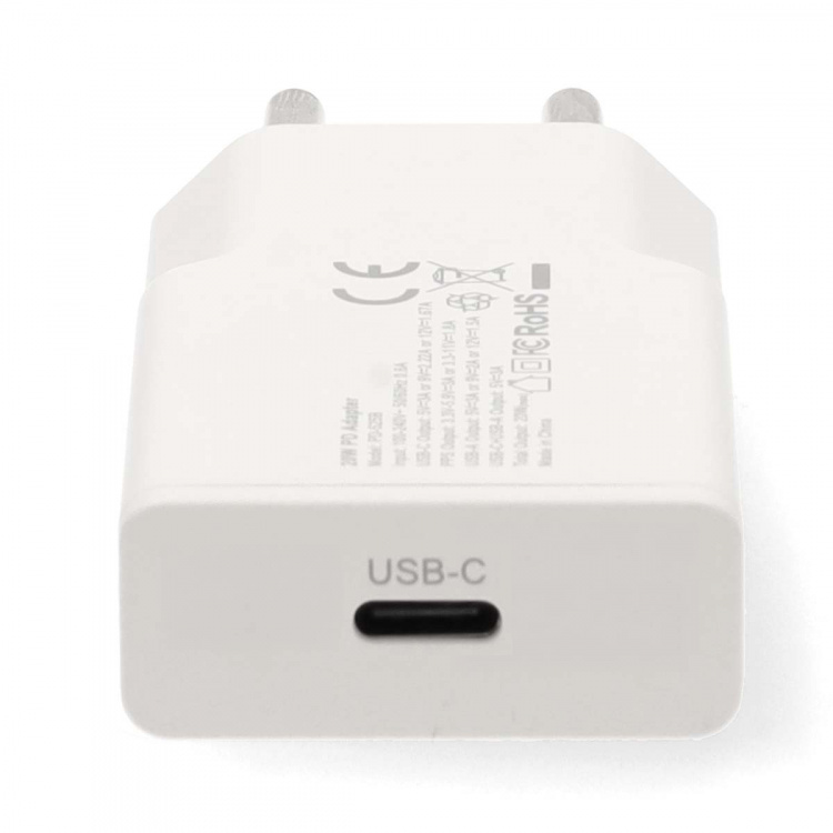 Nedis Oplader | 20 W | GaN | PD3.0 | Snellaad functie | 1.67 / 2.22 / 3.0 A | Outputs: 1 | USB-C™ | Lightning 8-Pins (Los) Kabel | 1.00 m | Automatische Voltage Selectie | Wit