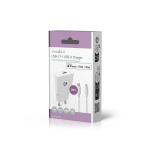 Nedis Oplader | 20 W | GaN | PD3.0 | Snellaad functie | 1.67 / 2.22 / 3.0 A | Outputs: 1 | USB-C™ | Lightning 8-Pins (Los) Kabel | 1.00 m | Automatische Voltage Selectie | Wit