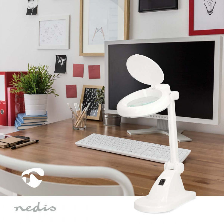 Nedis Tafel-Loeplamp | Lenssterkte: 3 + 12 Diopter | 6500 K | 6 W | 400 lm | Wit Nedis Tafel-Loeplamp | Lenssterkte: 3 + 12 Diopter | 6500 K | 6 W | 400 lm | Wit