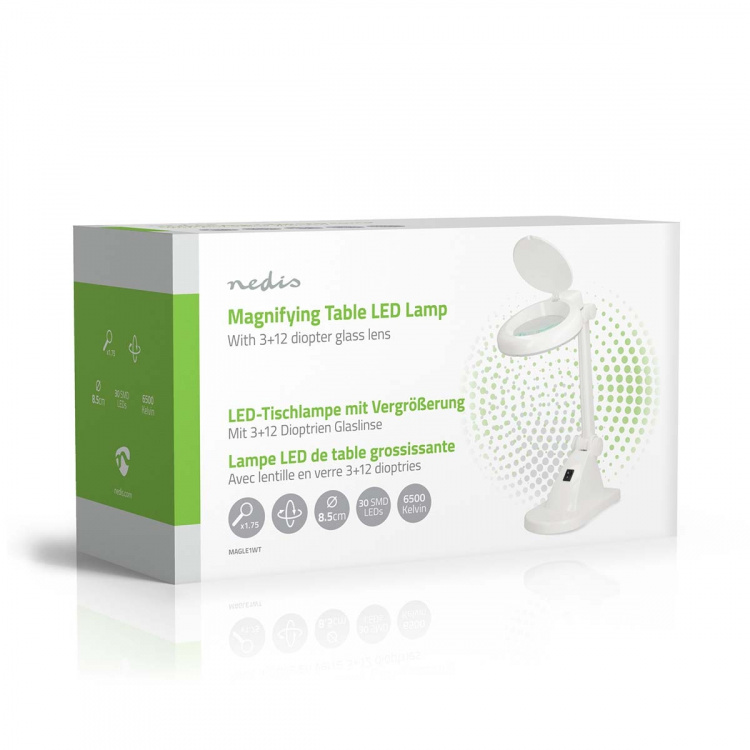 Nedis Tafel-Loeplamp | Lenssterkte: 3 + 12 Diopter | 6500 K | 6 W | 400 lm | Wit Nedis Tafel-Loeplamp | Lenssterkte: 3 + 12 Diopter | 6500 K | 6 W | 400 lm | Wit