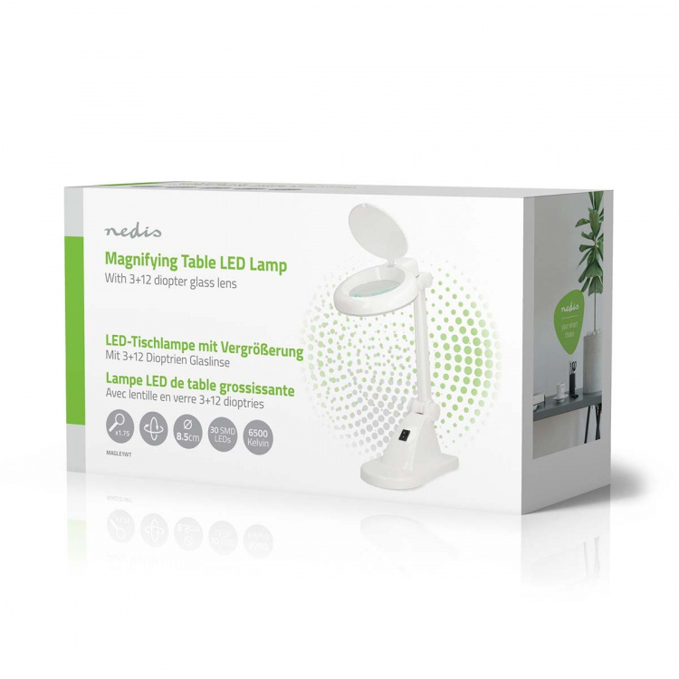 Nedis Tafel-Loeplamp | Lenssterkte: 3 + 12 Diopter | 6500 K | 6 W | 400 lm | Wit Nedis Tafel-Loeplamp | Lenssterkte: 3 + 12 Diopter | 6500 K | 6 W | 400 lm | Wit