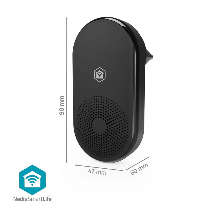 Nedis SmartLife Gong | RF, frequentie 433 MHz | Accessoire voor: WIFICDP11BK / WIFICDP21BK / WIFICDP31BK | Netvoeding | 55 Geluiden | 110 - 240 V AC 50/60 Hz | Instelbaar volume | Zwart Nedis SmartLife Gong | RF, frequentie 433 MHz | Accessoire voor: WIFICDP11BK / WIFICDP21BK / WIFICDP31BK | Netvoeding | 55 Geluiden | 110 - 240 V AC 50/60 Hz | Instelbaar volume | Zwart