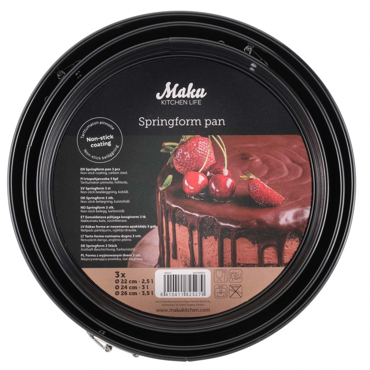 Maku Springformar med löstagbar botten 3-pack Maku Springformar med löstagbar botten 3-pack