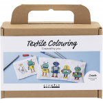 Creative Toys Creatief - Mini knutselpakket textiel kleuren, Robot, primaire kleuren, 1 verpakking - (977806)