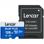 Lexar MicroSDHC Blue Plus UHS-I met SD-adapter 128 GB