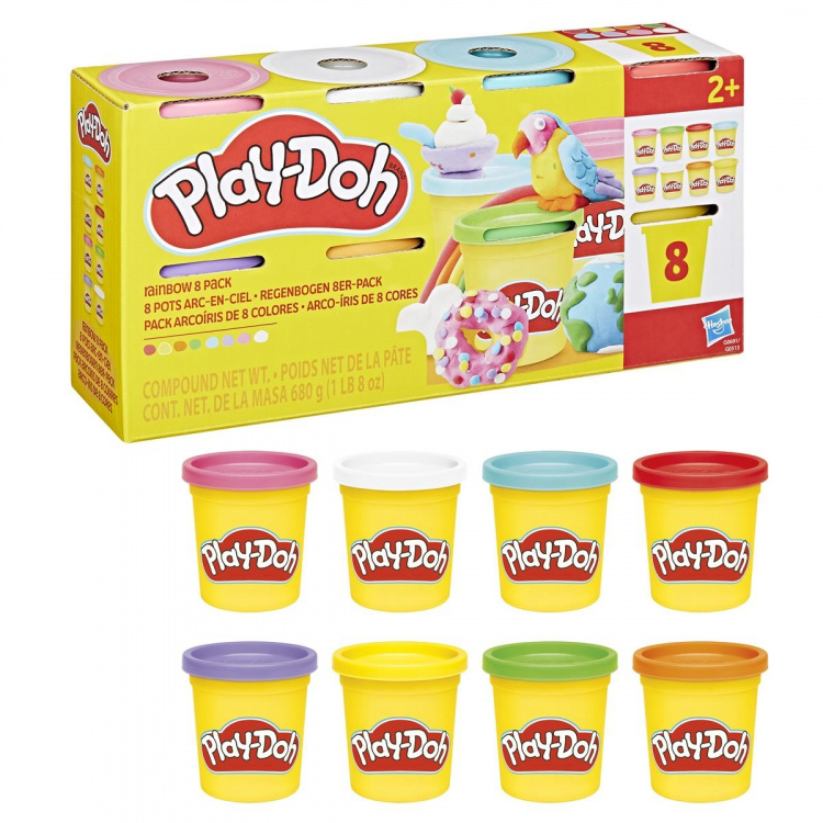 PLAY-DOH Compound 8 Pack, Rainbow, 3 Oz Regnbåge