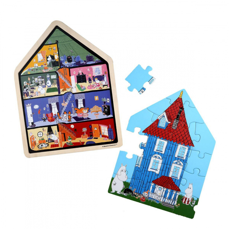 Moomin Pussel 19 Pcs Wooden Framed Puzzle House