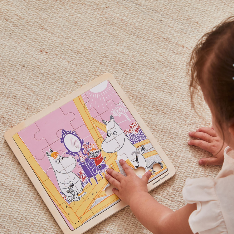 Moomin Pussel 16 Pcs Wooden Puzzle Construction Fun