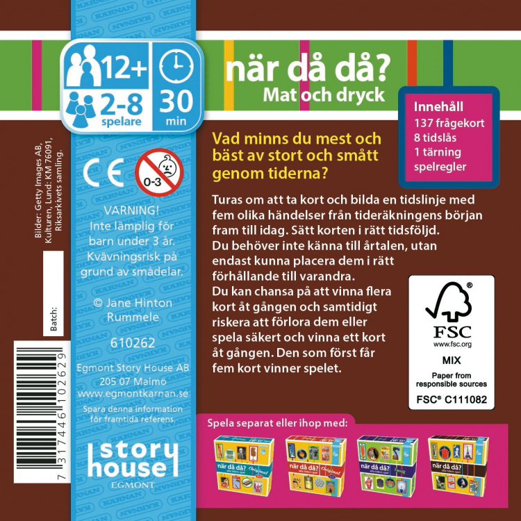 Egmont Spel När Då Då?-pocket Mat och Dryck (SE)