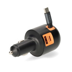 Nedis Autolader | 60 W | 2.4 / 3.0 A | Outputs: 3 | Poorttype: USB-A / USB-C™ | USB-C™ intrekbare kabel | 0.70 m | Automatische Voltage Selectie