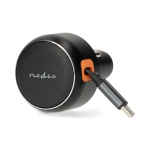 Nedis Autolader | 30 W | 2.4 / 3.0 A | Outputs: 1 | USB-C™ intrekbare kabel | 0.70 m | Automatische Voltage Selectie