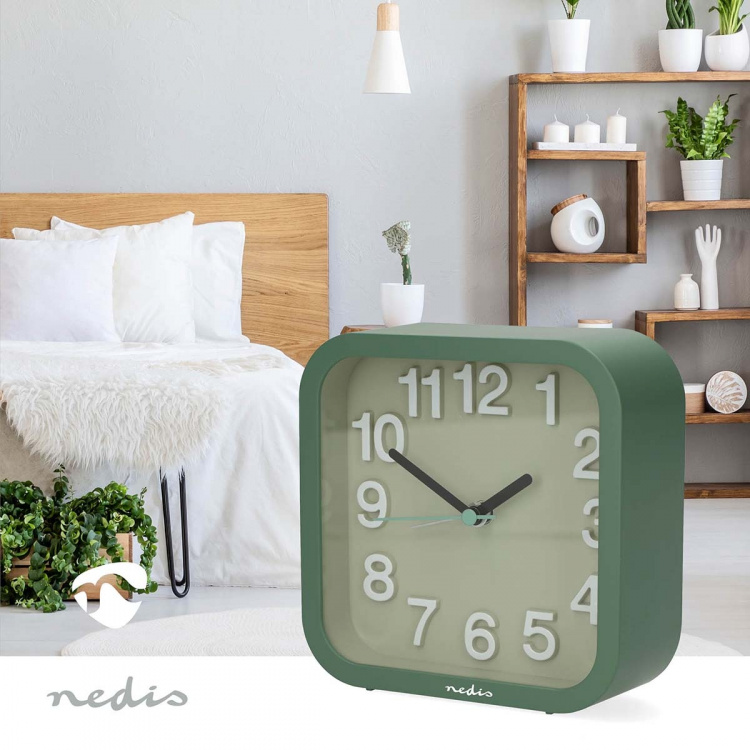 Nedis Analoge Tafelklok | Snoozefunctie | Stil uurwerk | Groen