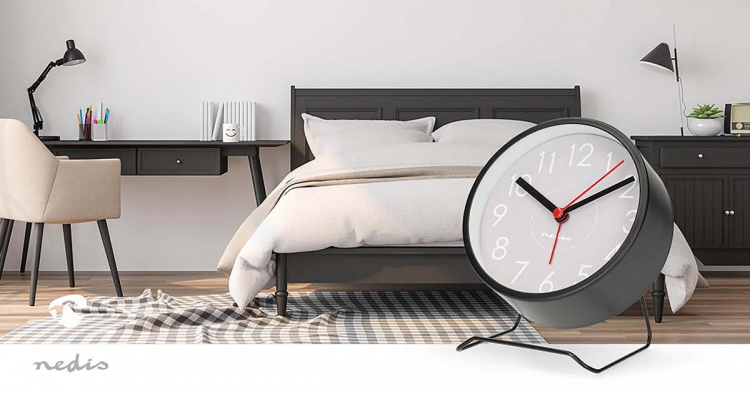 Nedis Analoge Tafelklok | Snoozefunctie | Stil uurwerk | Zwart