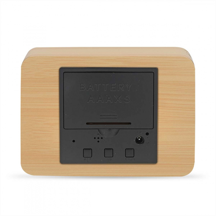 Nedis Digitale Tafelklok | LED | Achtergrondverlichting | Snoozefunctie | Datumweergave | Binnentemperatuur | Hout