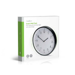 Nedis Wandklok | Diameter: 300 mm | Kunststof | Stille beweging | Zwart