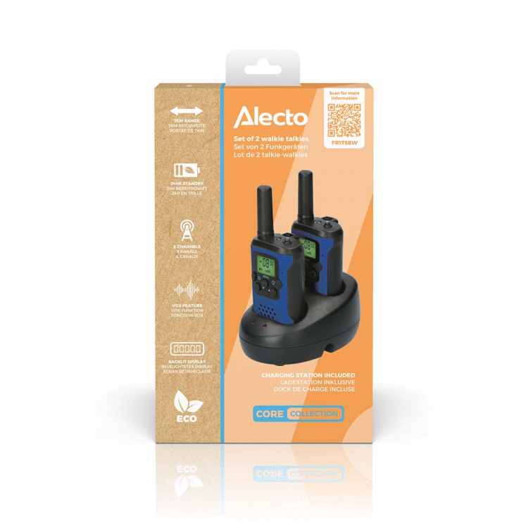 Alecto Set van twee 2-weg radio\'s bereik tot 7 kilometer Blauw / Zwart