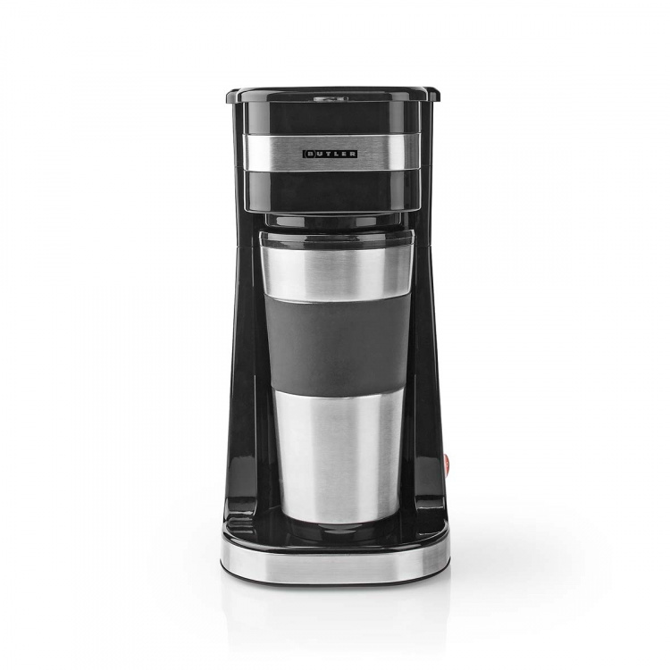 Butler Koffiezetapparaat met één portie koffie | 0,4 l | 750 W | Geïsoleerde reisbeker | Automatische uitschakeling | Zwart
