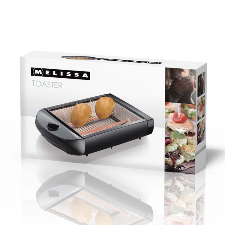 MELISSA Plat broodrooster met uitneembare kruimellade 600W Zwart